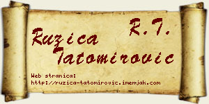 Ružica Tatomirović vizit kartica